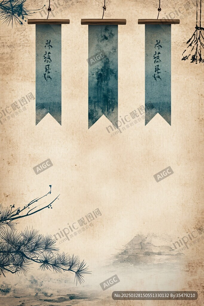 古風中式掛飾背景圖