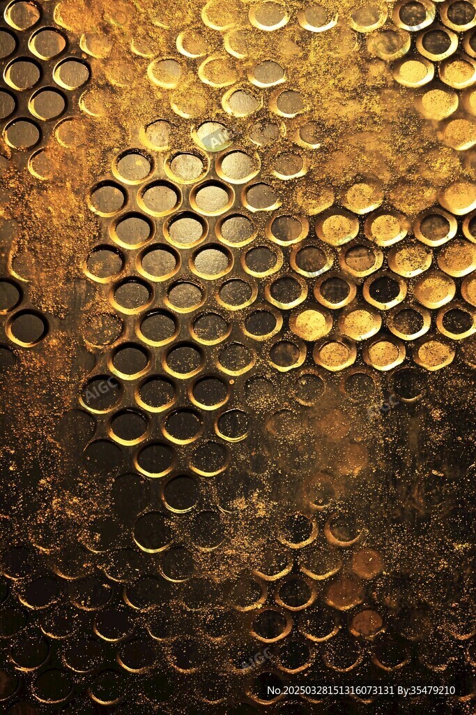 金色金屬質(zhì)感蜂巢紋理圖案