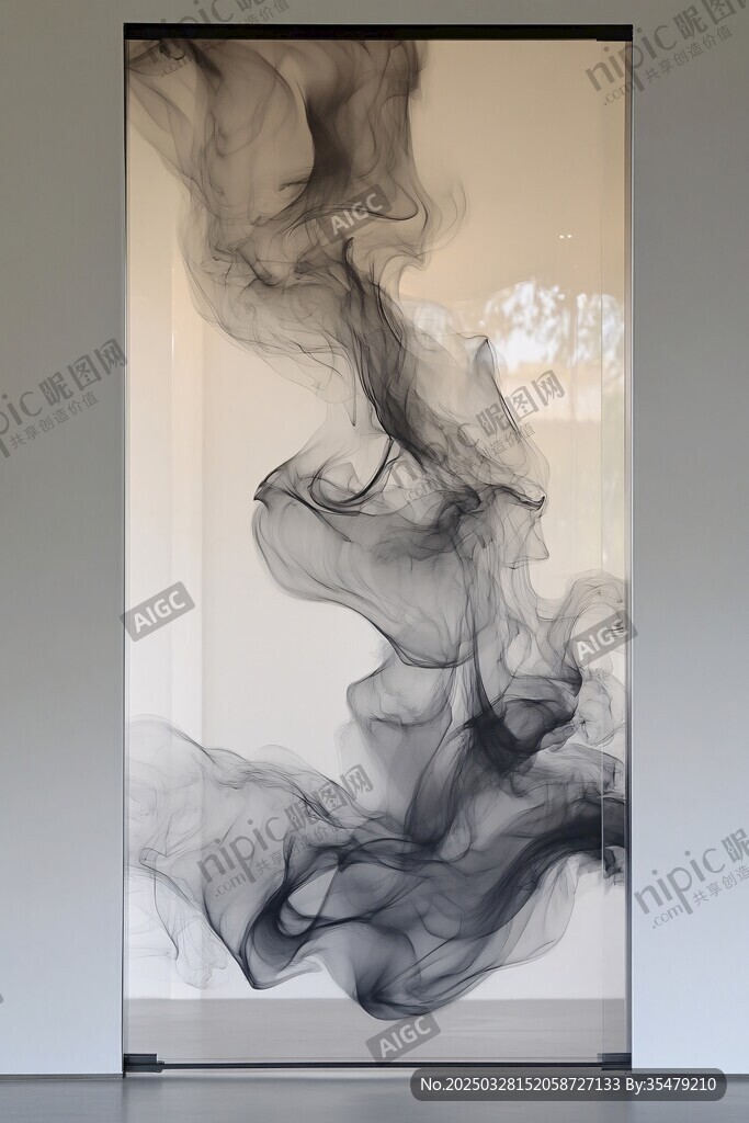 水墨煙霧抽象藝術畫作
