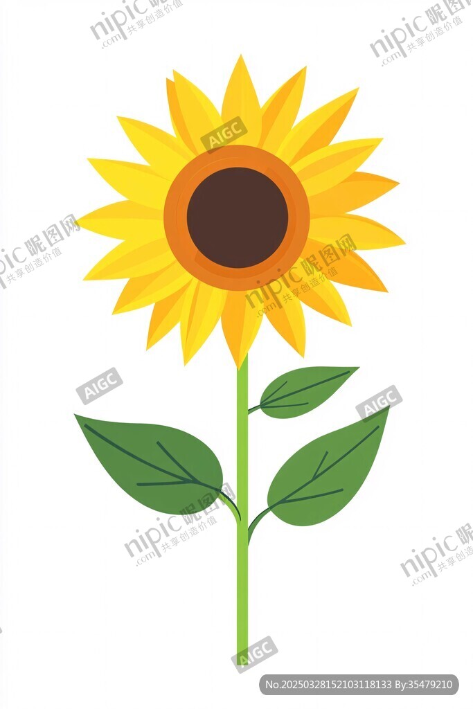 可愛向日葵插畫