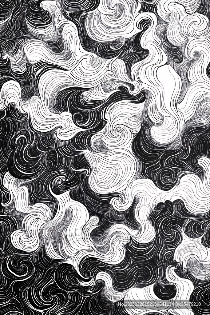 黑白波紋抽象圖案紋理