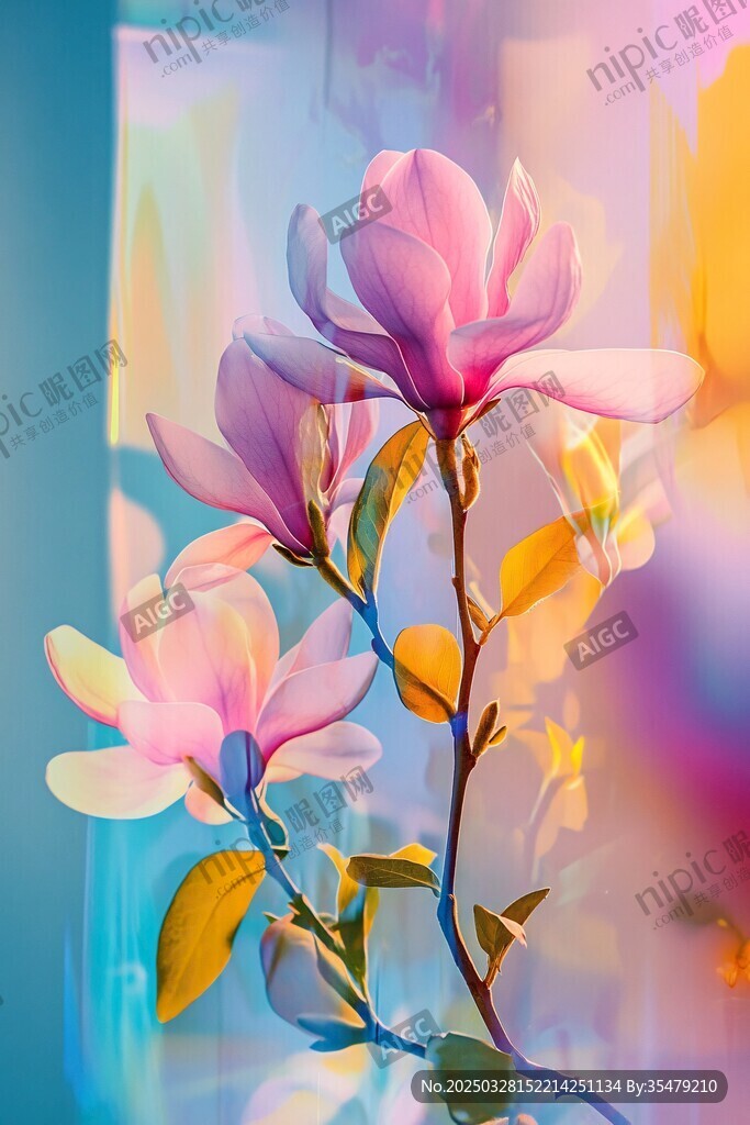 夢幻綻放的柔美玉蘭花