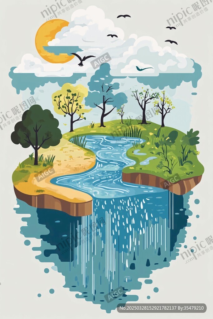 懸浮的夢幻自然景觀