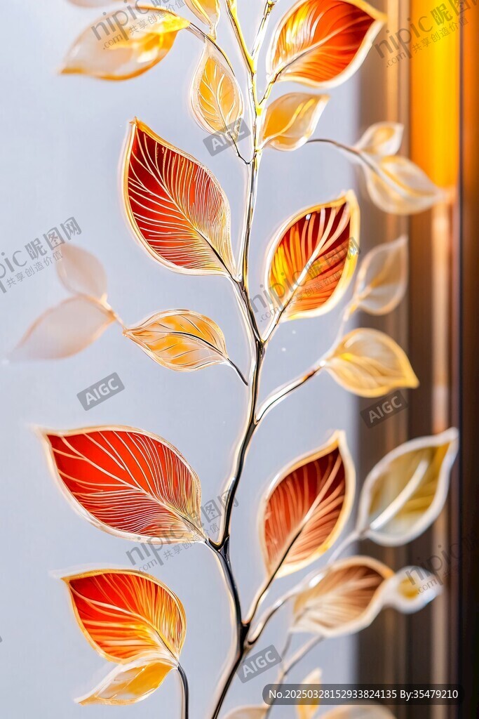 秋日彩葉金屬藝術裝飾品
