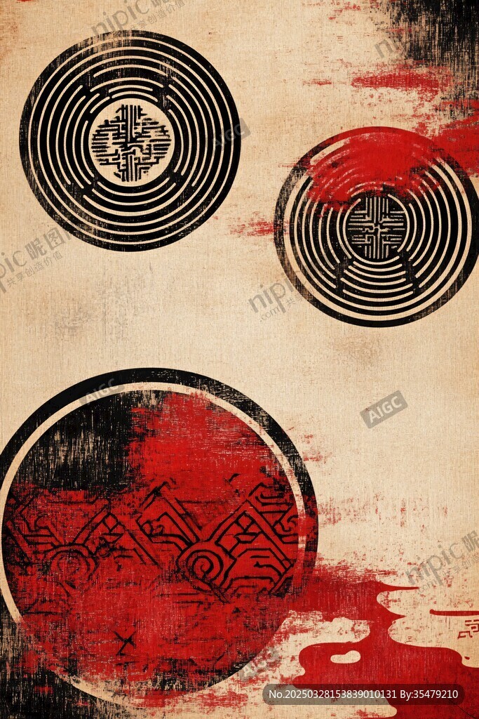 中式復(fù)古風(fēng)圓形圖案藝術(shù)