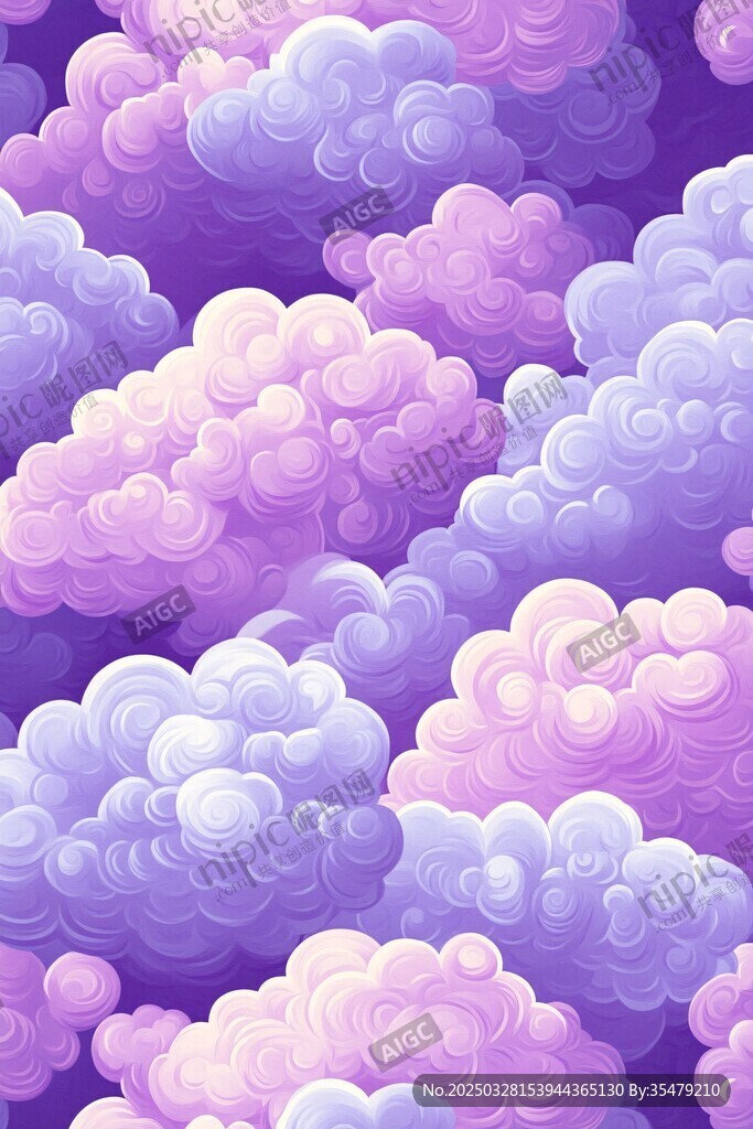 夢(mèng)幻紫色云朵圖案背景