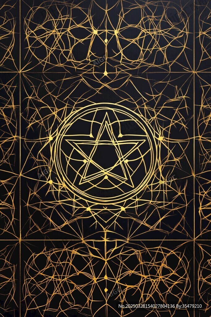 金色神秘幾何圖案背景