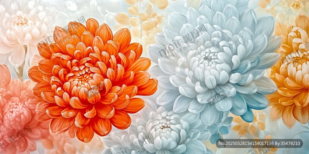 多彩菊花綻放 盡顯自然之美