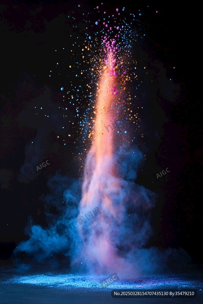 彩色粉末爆炸特效畫面
