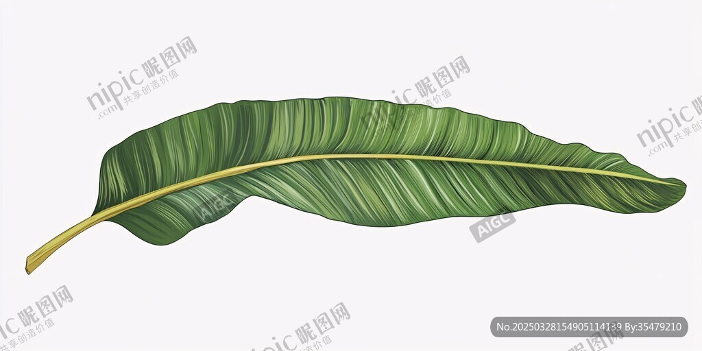 一片翠綠的香蕉葉