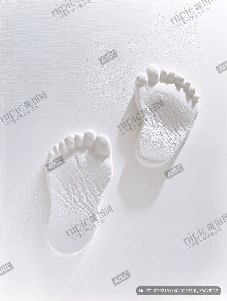 嬰兒可愛(ài)小腳印特寫(xiě)