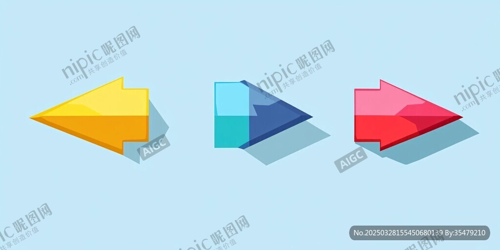 多彩立體箭頭圖標(biāo)展示