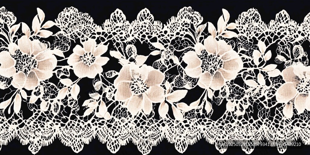 白色花卉蕾絲花邊圖案