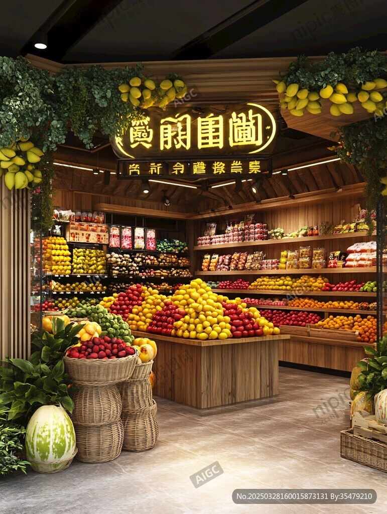 精美水果店內(nèi)部陳列展示