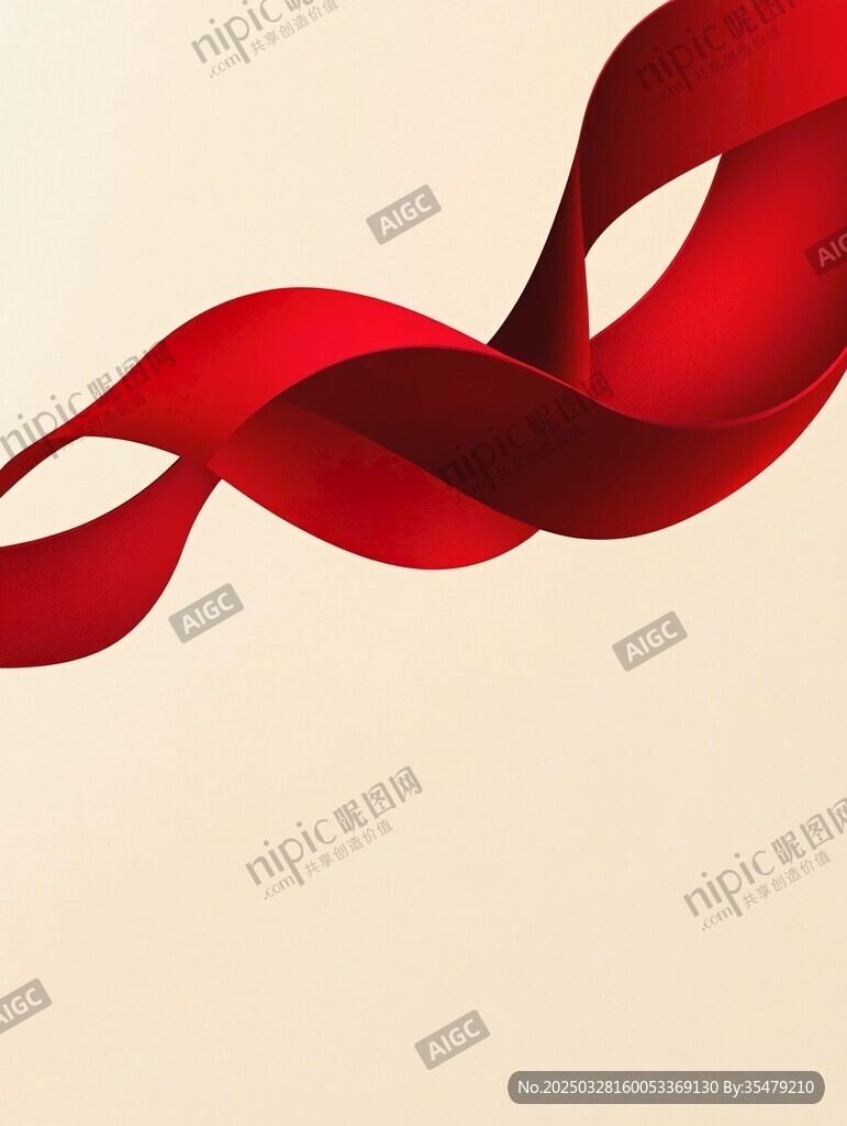 飄動(dòng)的紅色絲帶