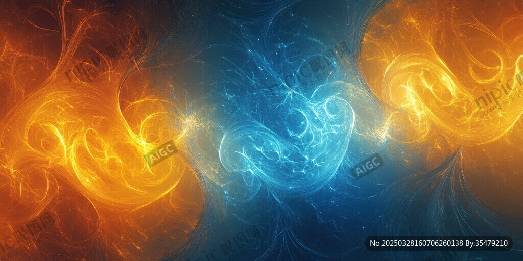 冰火交融的奇幻能量圖景