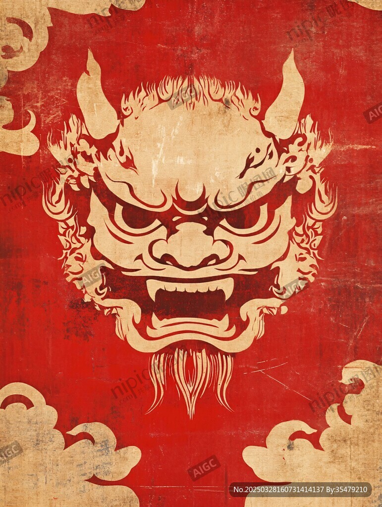 中式古風神獸威嚴圖騰