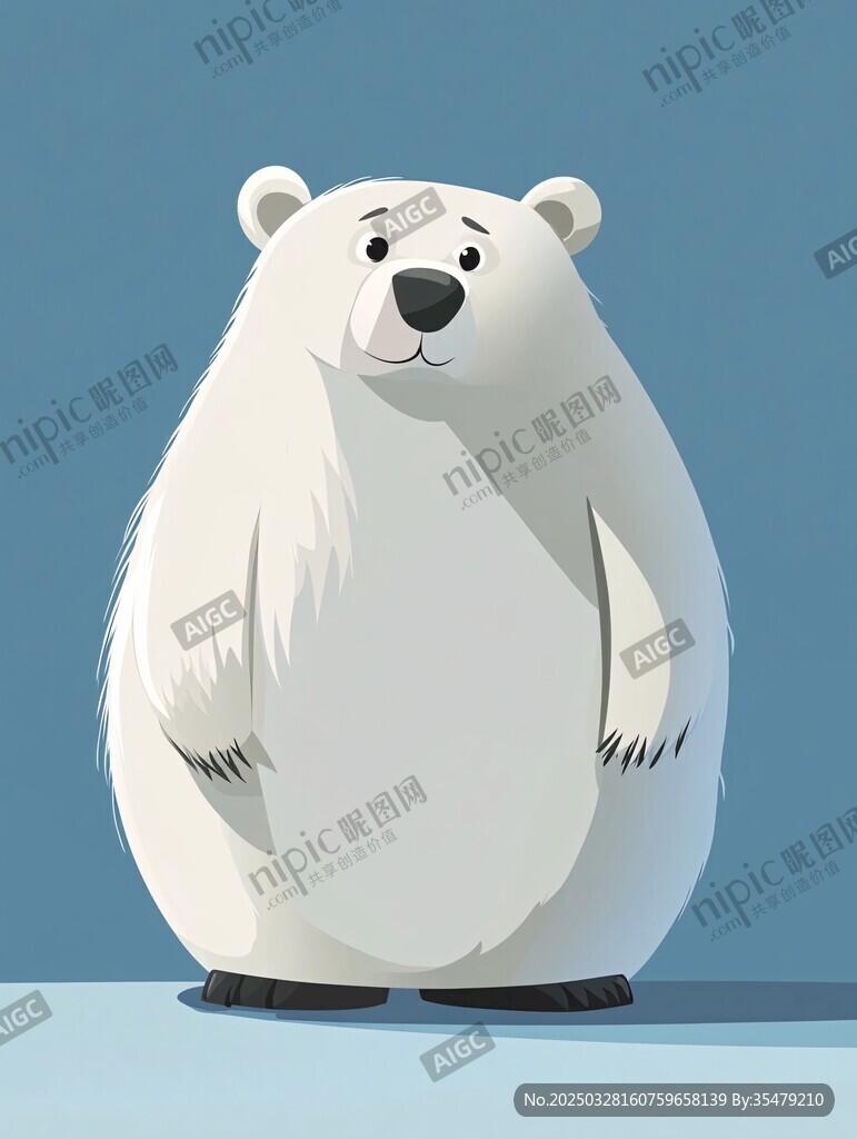 可愛站立北極熊卡通形象