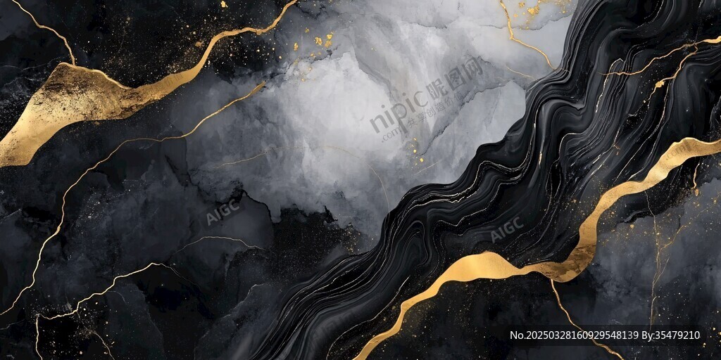 黑金大理石紋理藝術(shù)背景