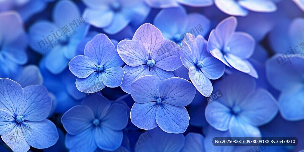 夢(mèng)幻藍(lán)繡球花綻放之美