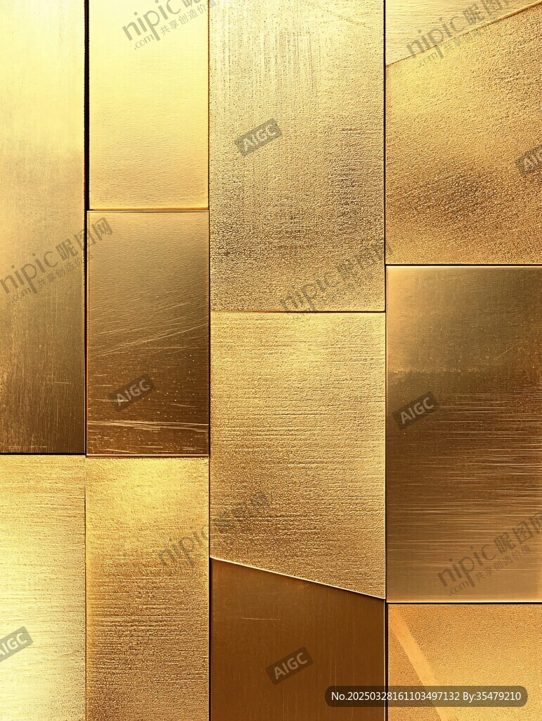 金色拼接金屬質(zhì)感墻面