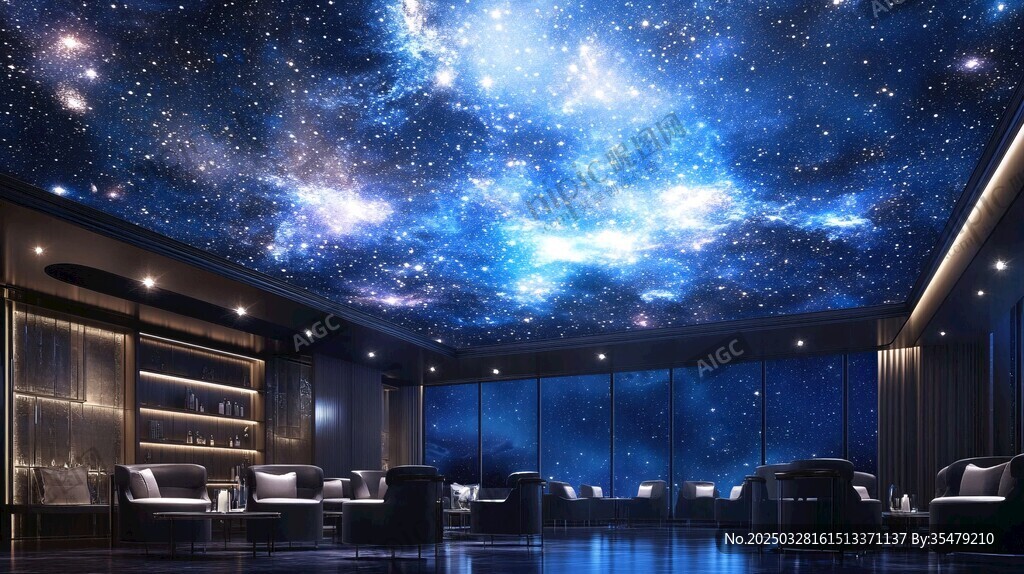 星空主題奢華休閑室內(nèi)空間