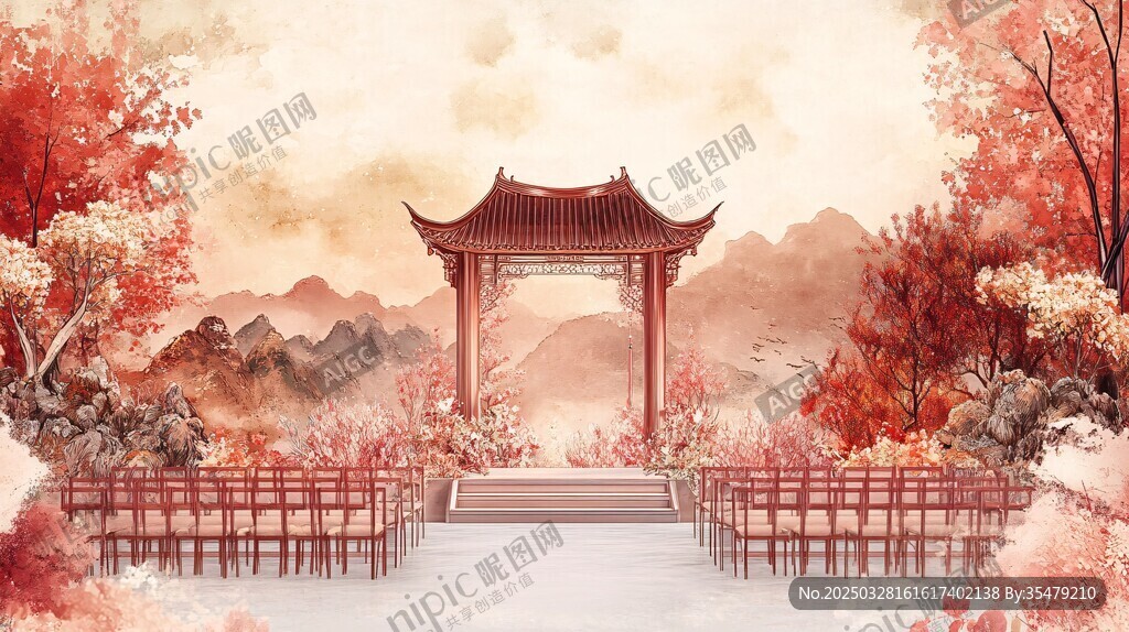中式浪漫古風婚禮場景