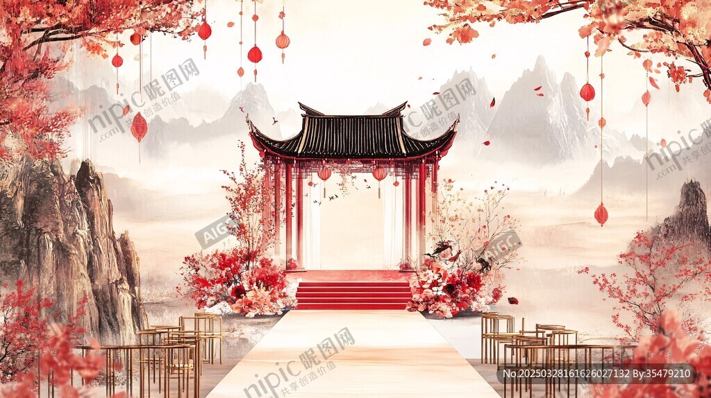 中式浪漫婚禮場景布置