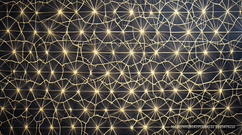 金色星芒幾何線條背景圖