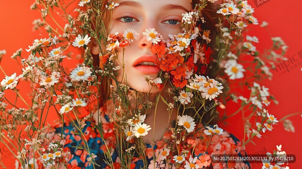 花簇中的夢幻少女