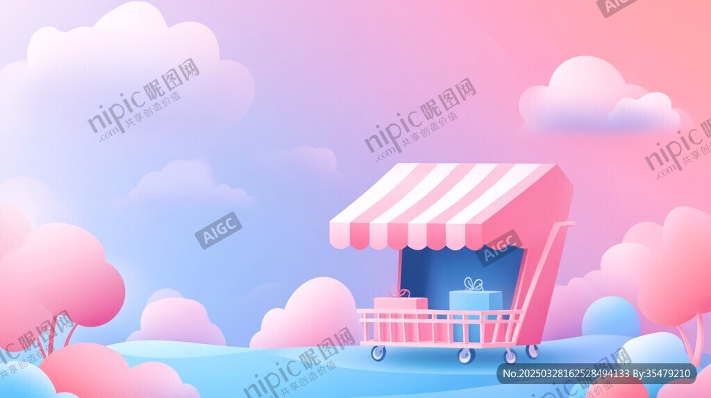夢幻購物車的童話場景