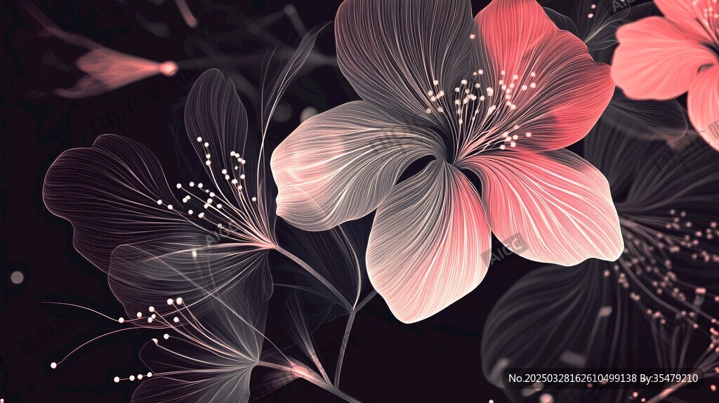 夢(mèng)幻粉色花卉唯美綻放