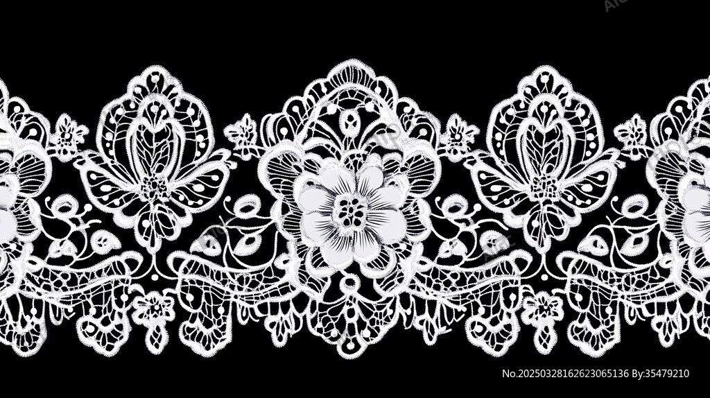 精美白色蕾絲花邊圖案
