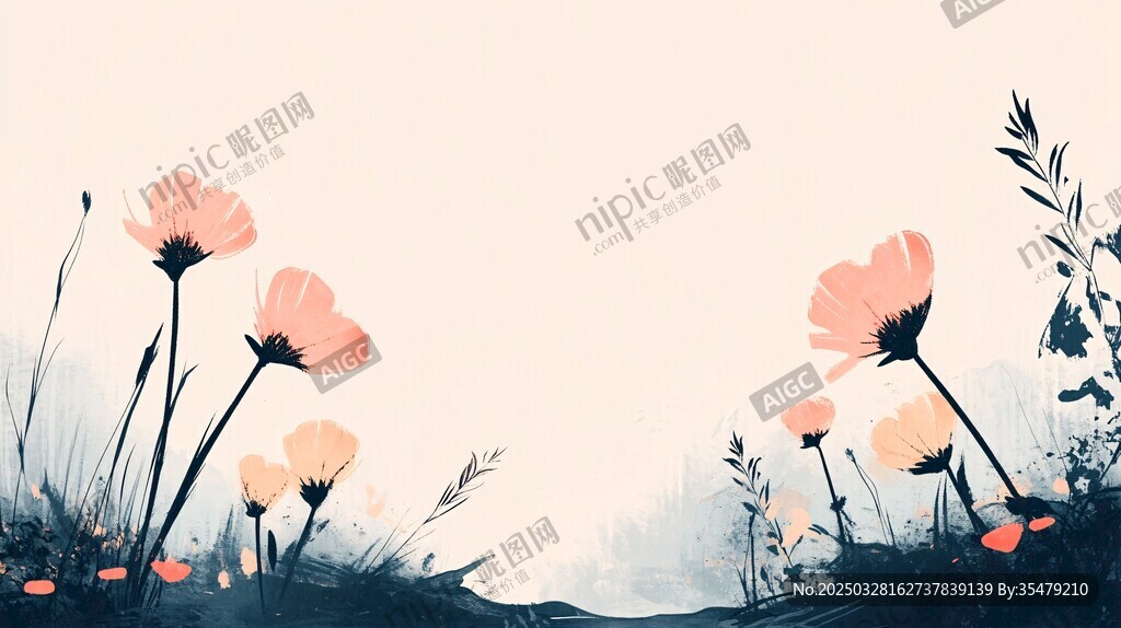夢幻花海插畫