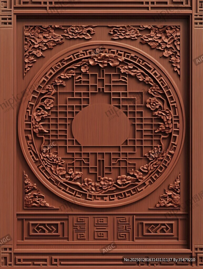 中式木雕精美裝飾圖案
