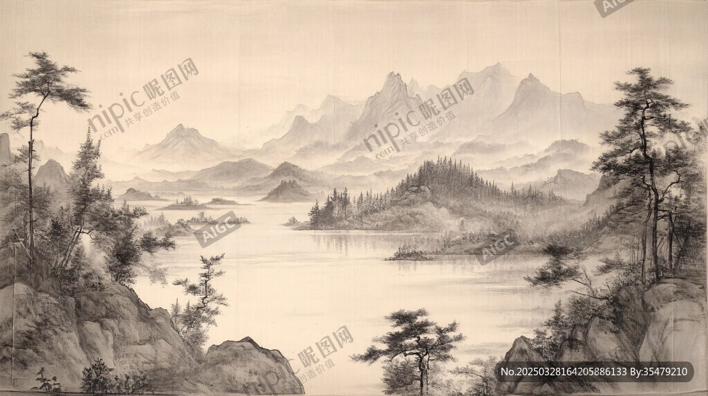 水墨山水圖