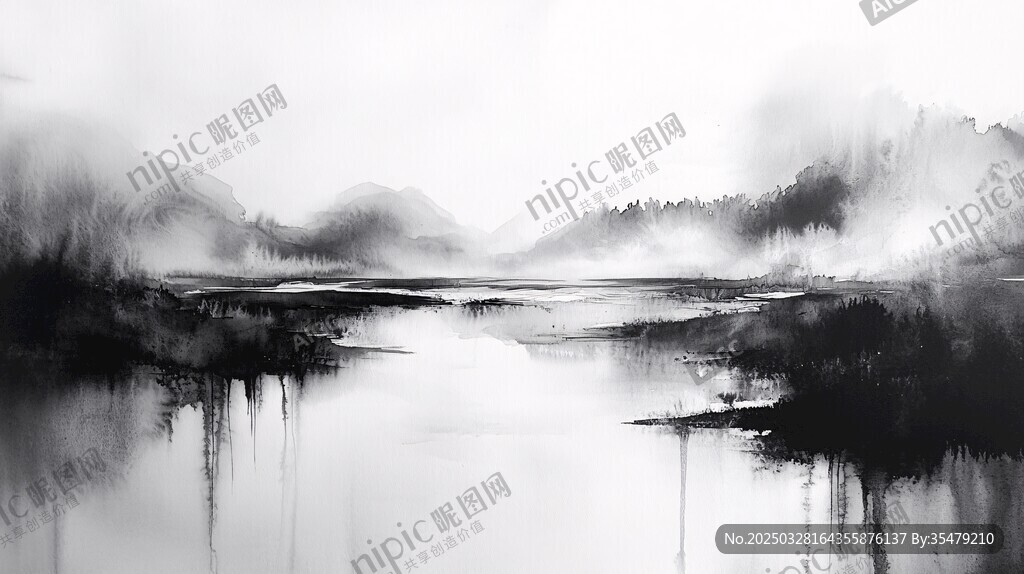 水墨山水意境圖