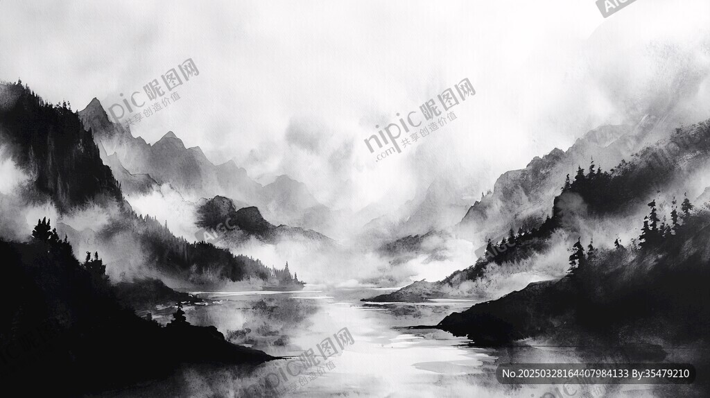 水墨山水間的朦朧詩意