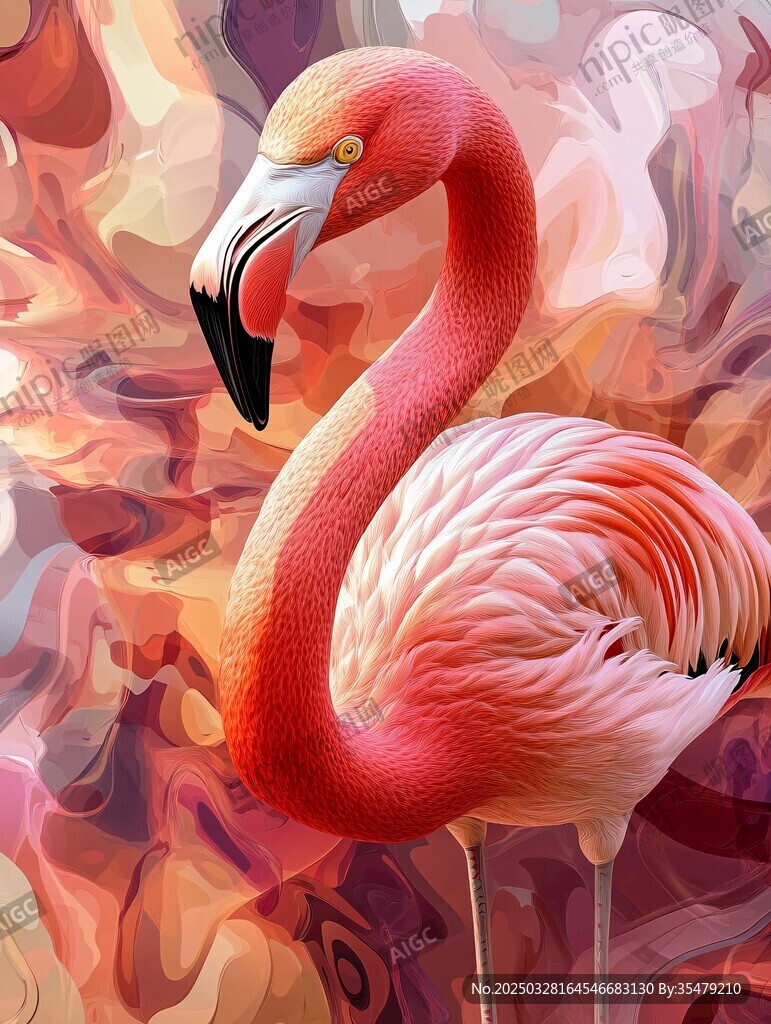 夢(mèng)幻火烈鳥 抽象藝術(shù)之美