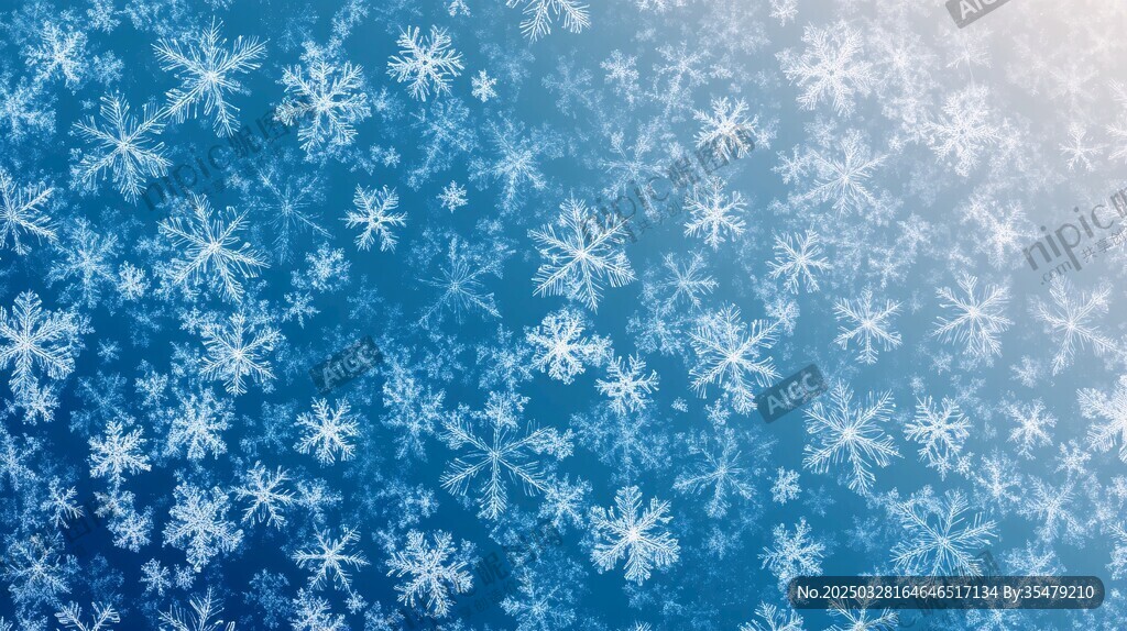 夢幻藍色雪花背景圖