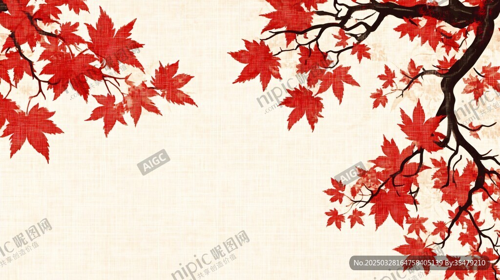 秋韻紅楓背景圖