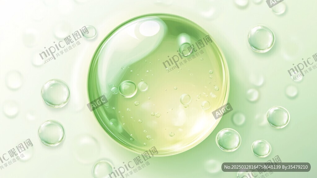 晶瑩綠液滴 清新視覺(jué)盛宴