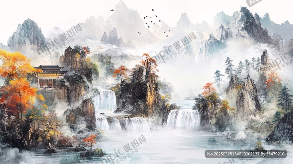 水墨山水間的詩(shī)意風(fēng)光