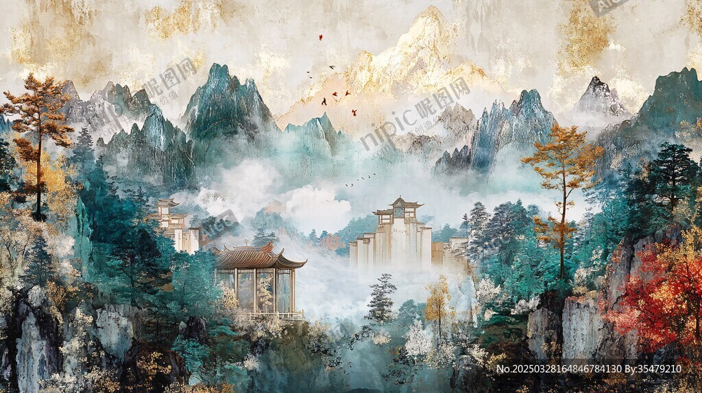 水墨山水間的古韻景致