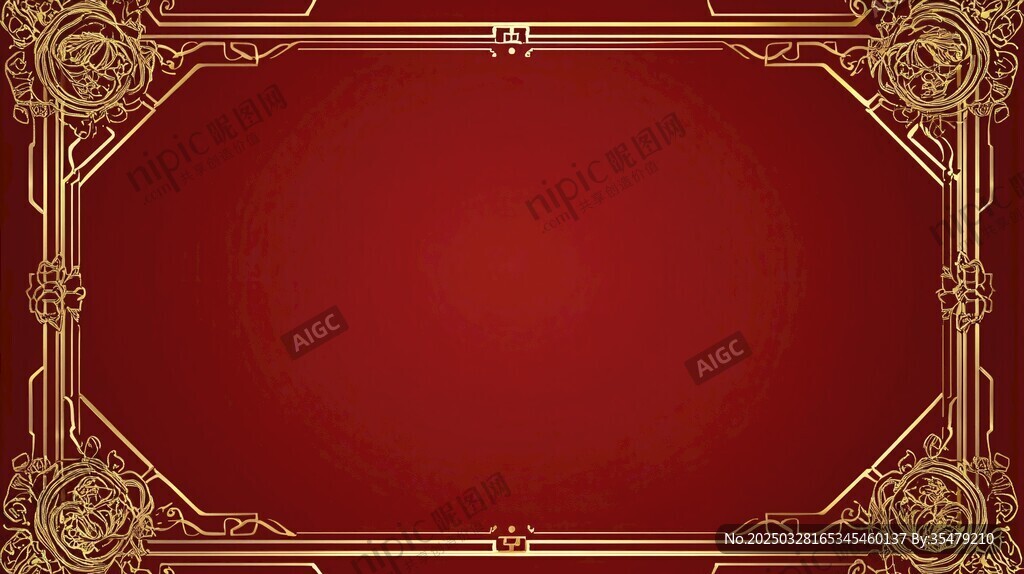 紅色金邊復(fù)古風(fēng)背景圖