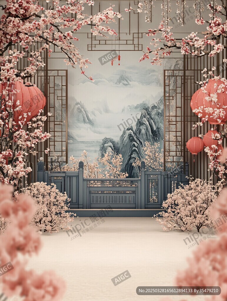 中式古風浪漫庭院景觀