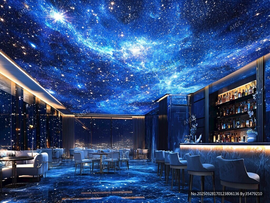 夢(mèng)幻星空主題酒吧場(chǎng)景