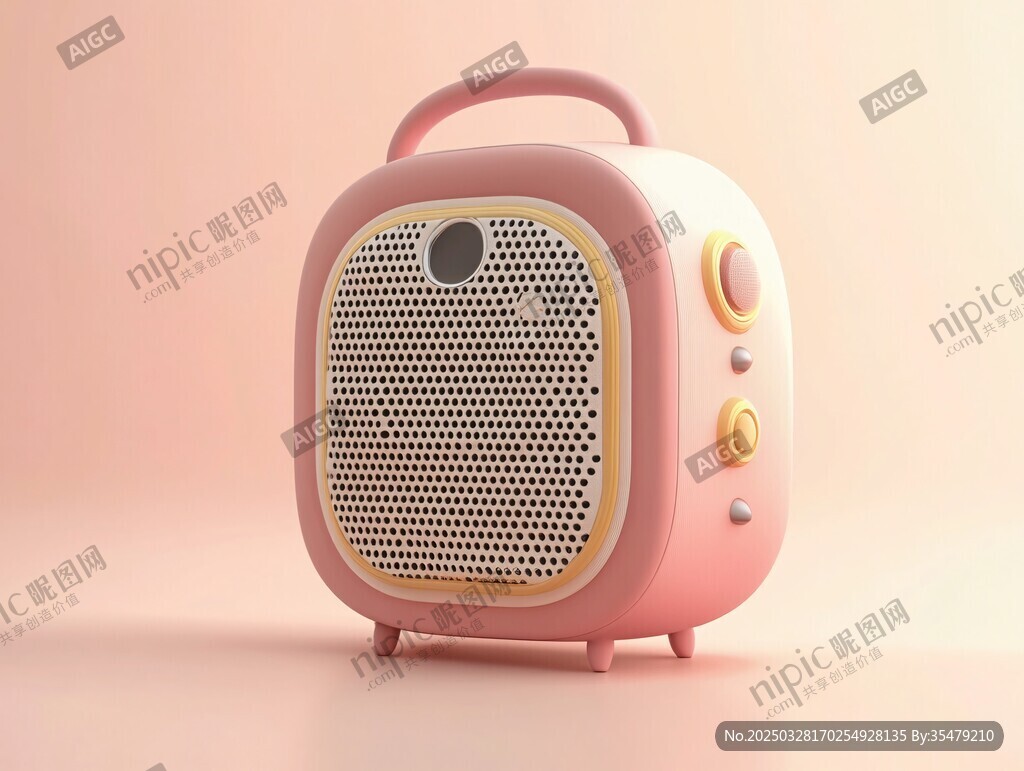 復古粉色便攜式收音機
