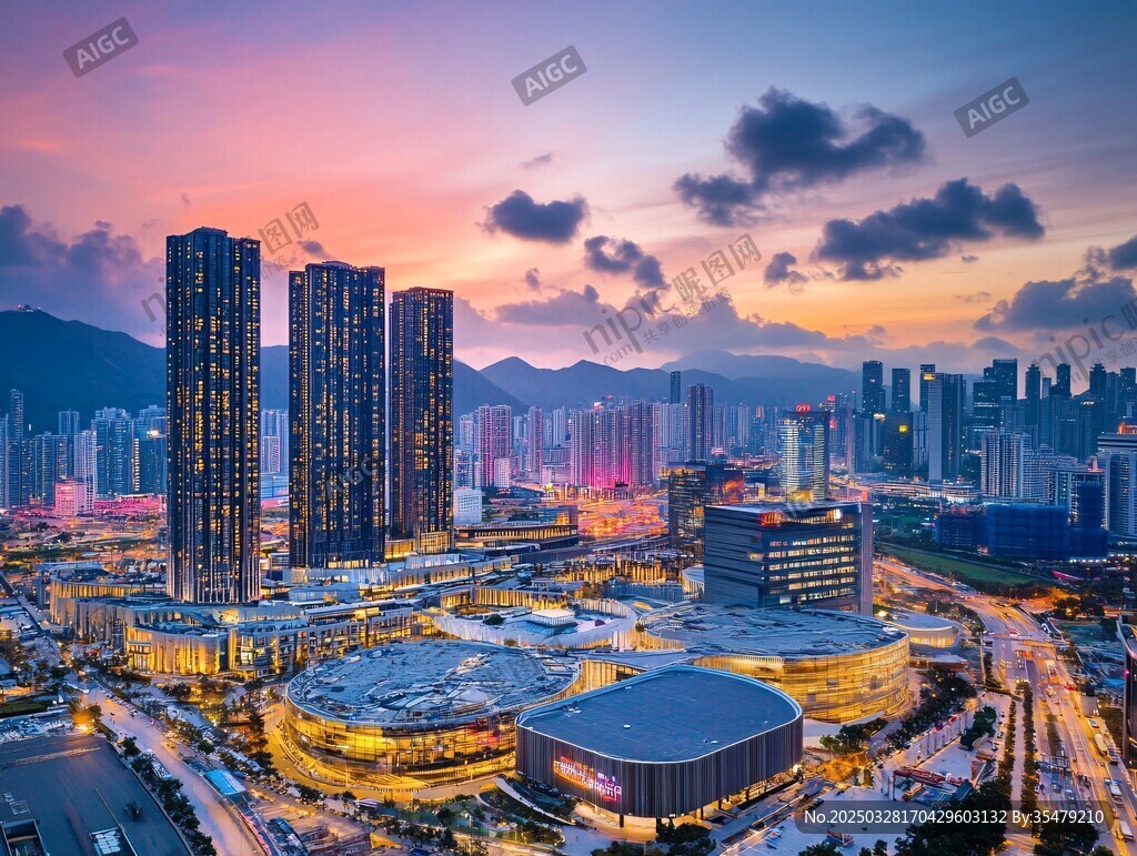 城市璀璨夜景與繁華商圈