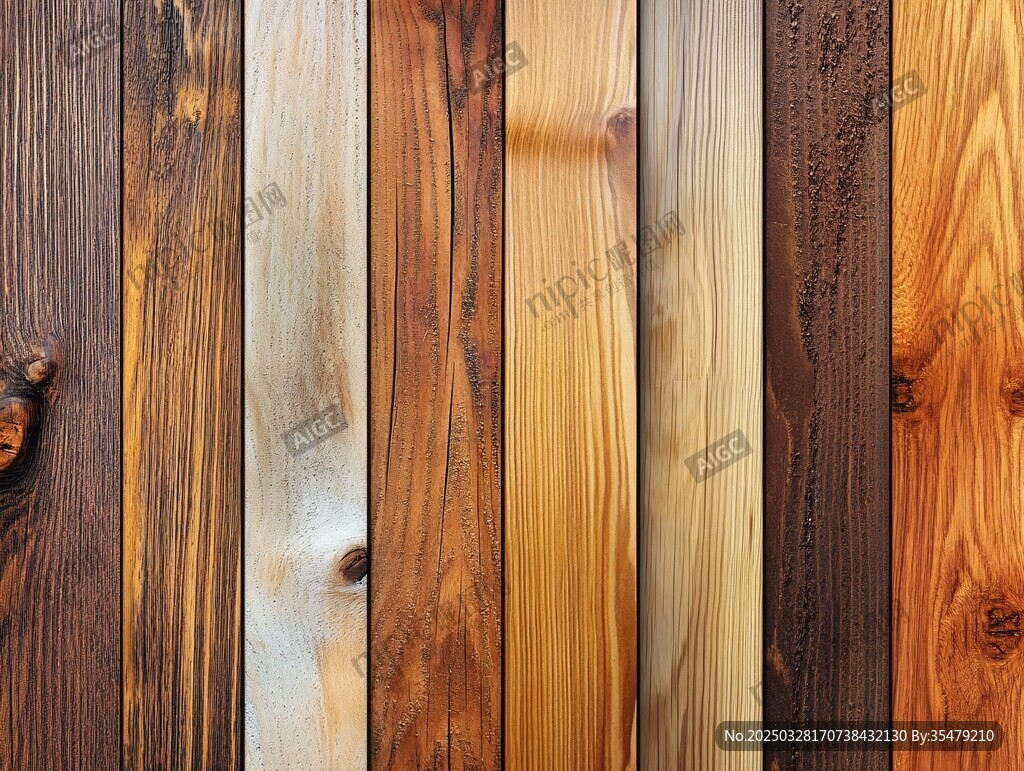 多樣木紋木板拼接展示